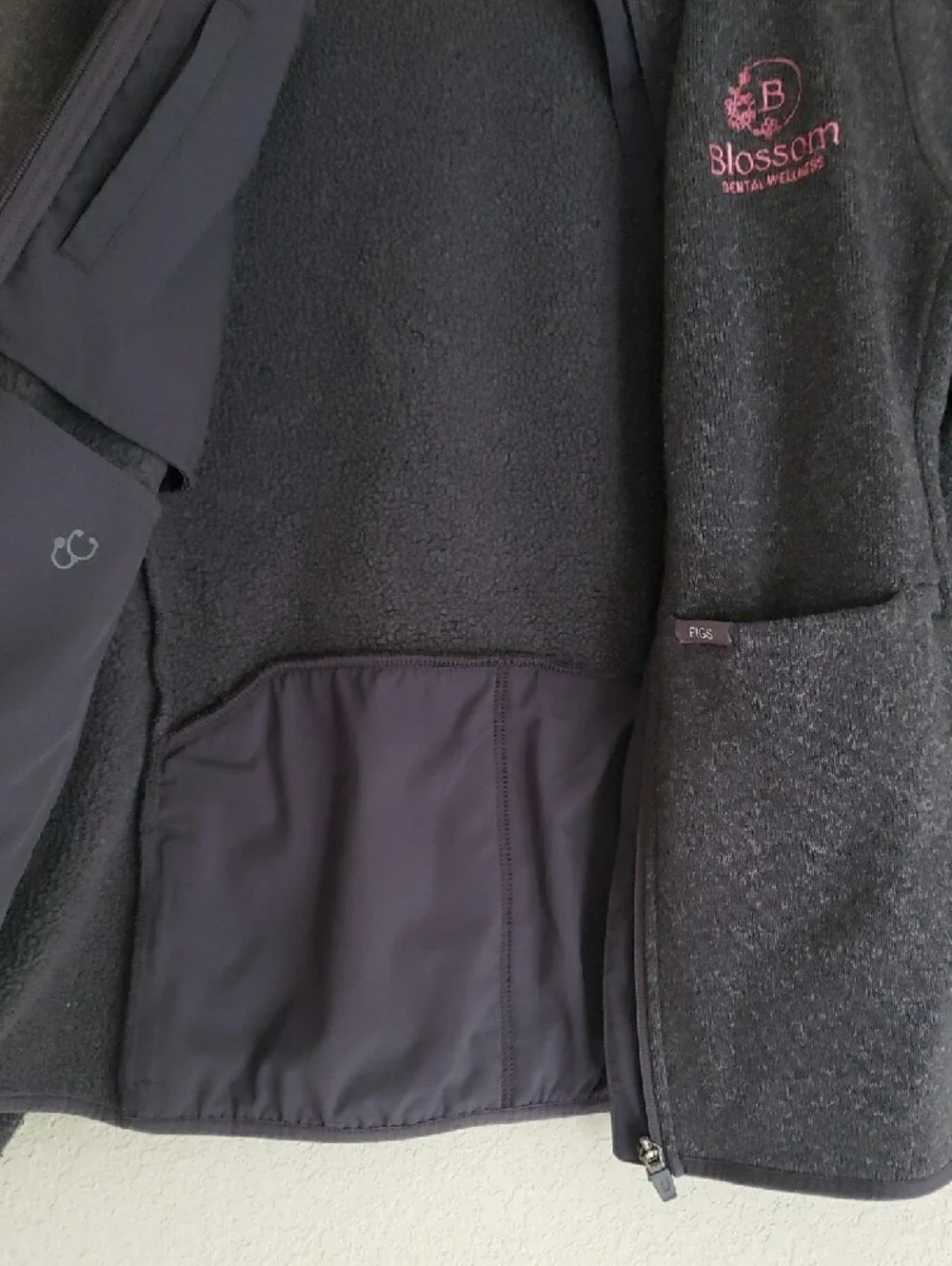 FIGS Charcoal Full-Zip Jacket